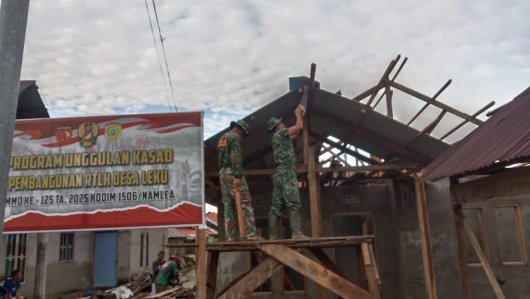 Pasiter Kodim 1506/Namlea: TMMD ke-125 Bangun Infrastruktur dan Tingkatkan Kesejahteraan Warga Buru Selatan