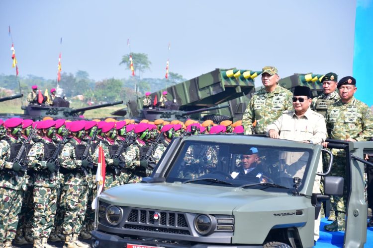 Penampilan Gagah Prajurit Petarung Pasmar 1 Dihadapan Presiden