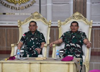 Danpasmar 1 Brigjen TNI (Mar) Ena Sulaksana Resmi Laporkan Kenaikan Pangkat Kepada Pangkormar