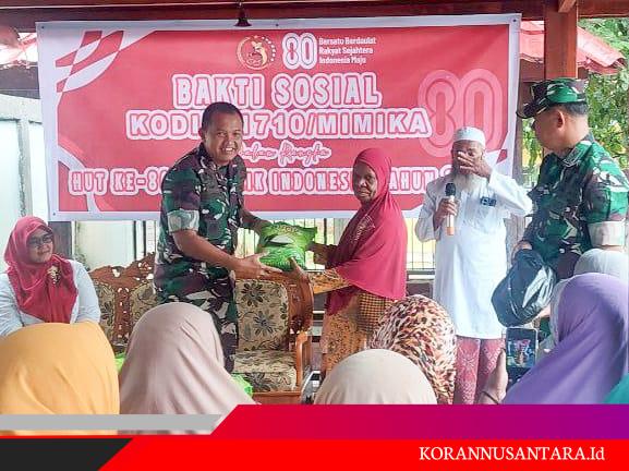Bakti Sosial Kodim 1710/Mimika Sambut HUT RI ke-80, Bagikan Sembako untuk Kaum Dhuafa dan Mualaf
