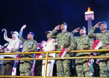 Panglima TNI Hadiri Pesta Rakyat & Karnaval Bersatu HUT ke-80 Kemerdekaan RI di Monas