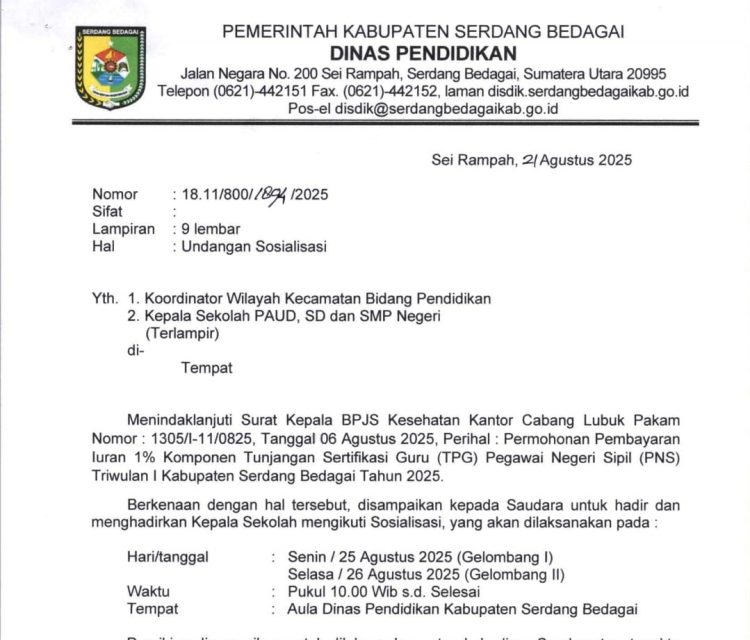 Semakin Menghangat! Semua Korwil, Guru PPPK dan PNS Dikumpulkan di Aula Diknas Sergai: Bahas Apa?