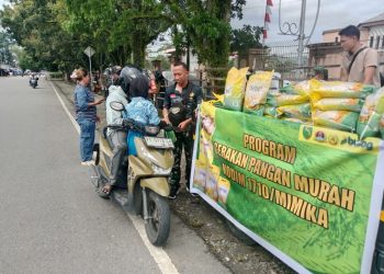 Koramil Tembagapura Gelar Gerakan Pangan Murah, Jaga Stok dan Stabilitas Harga Beras di Mimika