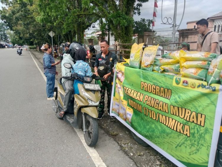Koramil Tembagapura Gelar Gerakan Pangan Murah, Jaga Stok dan Stabilitas Harga Beras di Mimika