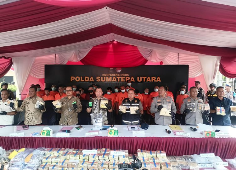 Polda Sumut Ungkap 603 Kasus Narkotika di Tiga Daerah, Amankan 829 Tersangka dan 473 Kg Sabu