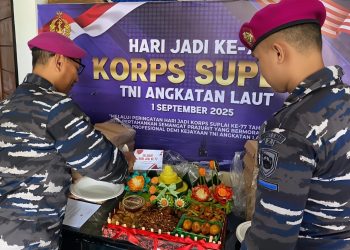 Staf Akun Pasmar 3 TNI AL Rayakan Hut ke 77 dengan Syukuran