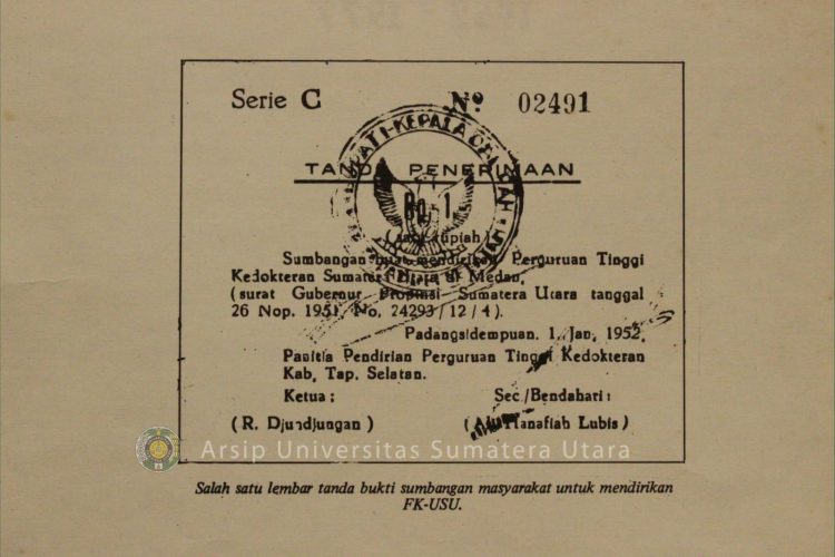 Dokumen Serie C No. 02491: Bukti Rakyat Mendirikan USU