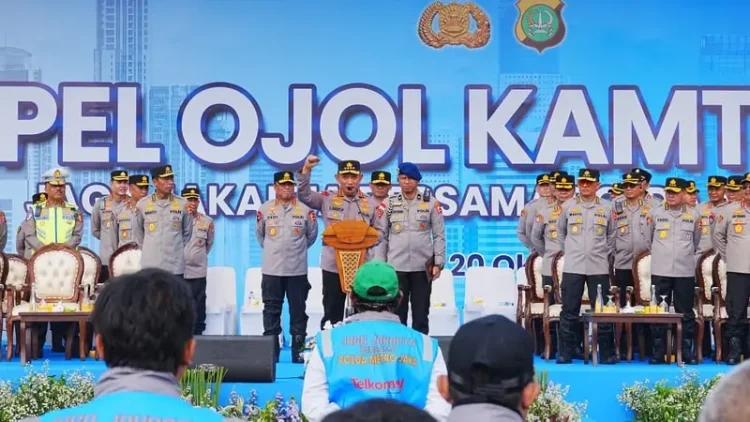 Hadiri Apel Ojol Kamtibmas, Kapolri Ajak Bersinergi Jaga Kamtibmas