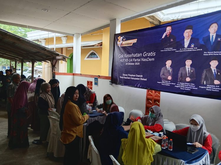 Rayakan HUT ke-14, Partai NasDem Kabupaten Bekasi Gelar Donor Darah dan Cek Kesehatan Gratis