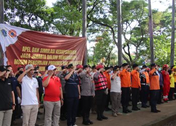 Siaga Banjir! Brimob Polda Metro Jaya Batalyon B Pelopor Ikuti Apel dan Simulasi Bencana “Jaga Jakarta” di BKT