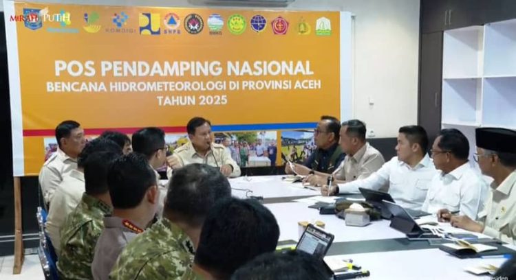 Prabowo Gercep Pimpin Rapat Darurat Penanganan Bencana Sumatra di Aceh