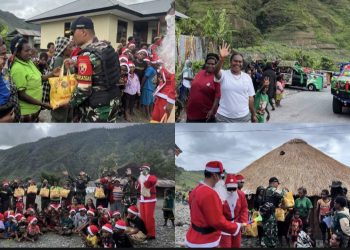 Satgas 743 Berbagi Kasih Natal, Warga Kota Mulia Sambut Penuh Sukacita