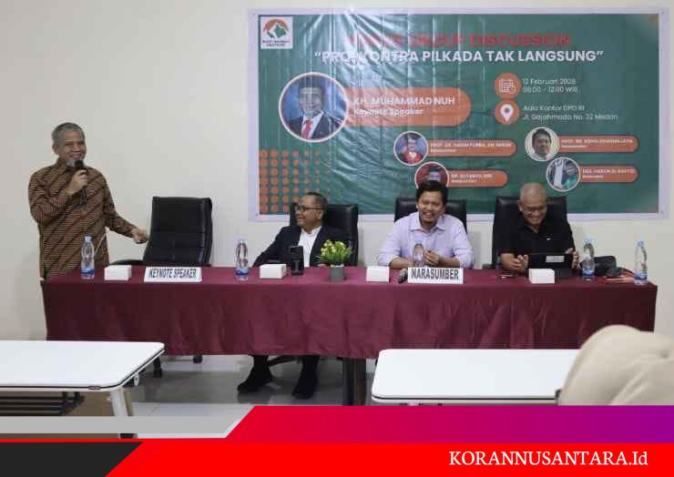 Bukit Barisan Institute Gelar FGD Pro-Kontra Pilkada Tak Langsung, Ini Pesan Muhammad Nuh !