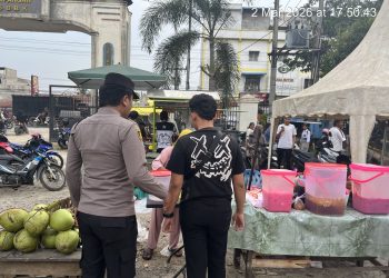 Patroli Ramadhan di Pasar Tumpah Kotapinang, Polisi Siaga Cegah 3C di Bulan Ramadhan