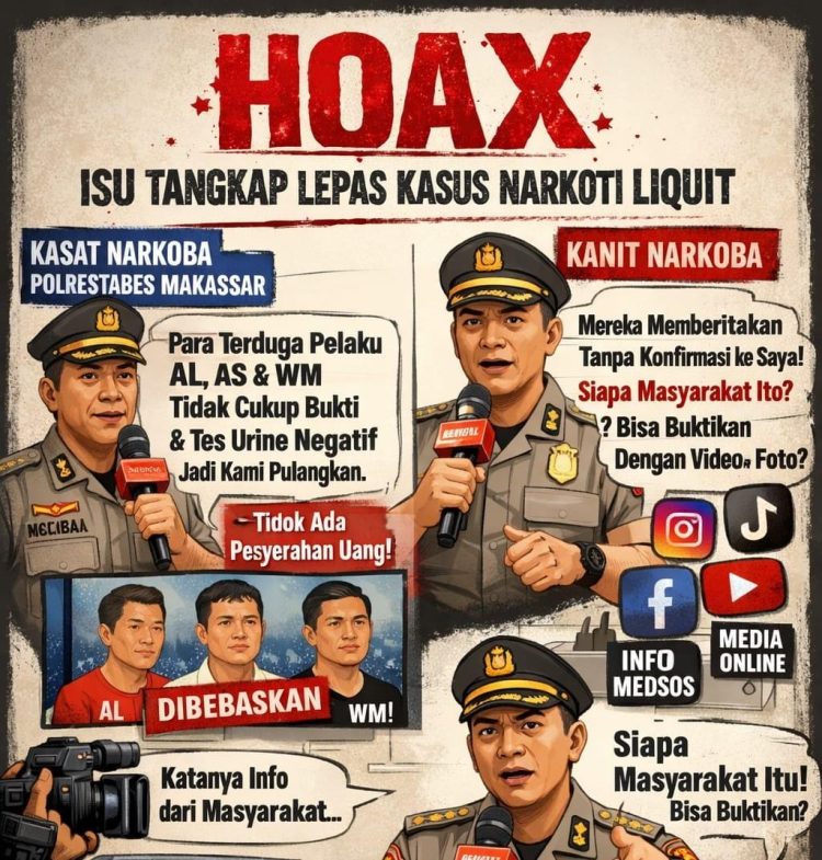 Polrestabes Makassar Bantah Isu “Tangkap-Lepas” Kasus Narkotika Liquid, Disebut Hoaks & Tidak Berdasar