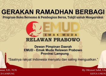 Dukung Ketahanan Pangan, EMUD Lampung Bagikan Beras dan Takjil Lewat Program Nasional 100 Ribu Pax