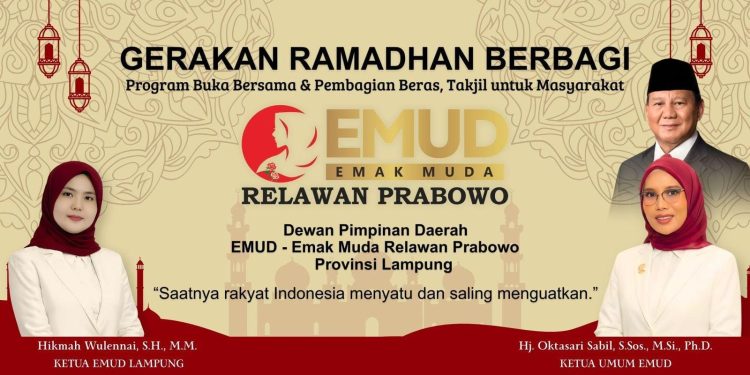 Dukung Ketahanan Pangan, EMUD Lampung Bagikan Beras dan Takjil Lewat Program Nasional 100 Ribu Pax