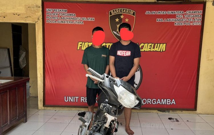 Polsek Torgamba Tangkap Dua Pencuri di SPBU Pinang Awan, Komplotan Lain Masih Diburu