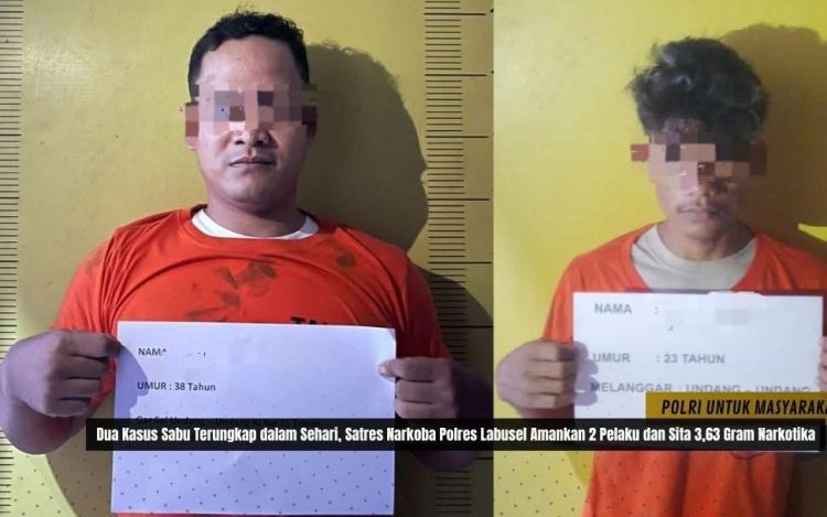 Sehari Dua Penggerebekan, Polisi Ringkus Dua Pengedar Sabu di Labusel, 3,63 Gram Diamankan