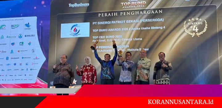 BUMD Kota Bekasi Bersinar di TOP BUMD Awards 2026, PT. Sinergi Patriot Bekasi Sabet Bintang 4 dan TOP CEO