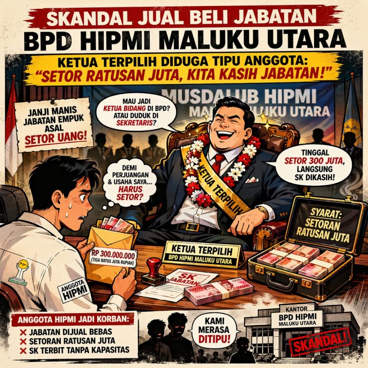 Diduga Jual-Beli Jabatan, Ketua Umum Versi Musdalub HIPMI Malut Dilaporkan ke Polisi