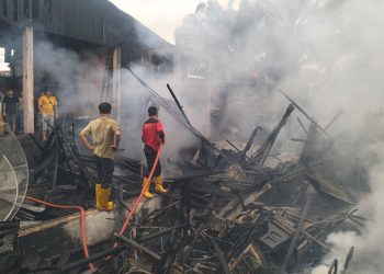 Gudang Loket Bus KPB di Kotapinang Terbakar, Kerugian Diperkirakan Rp80 Juta