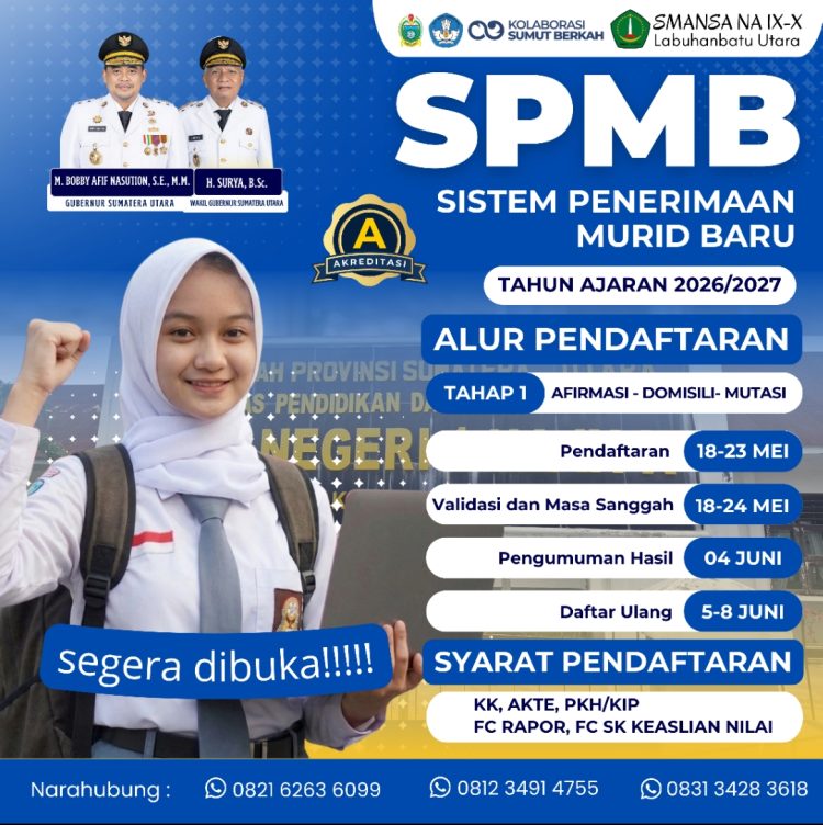 SMA Negeri 1 NA IX-X Buka Penerimaan Murid Baru Tahun Ajaran 2026/2027, Gratis Pendaftaran dan SPP