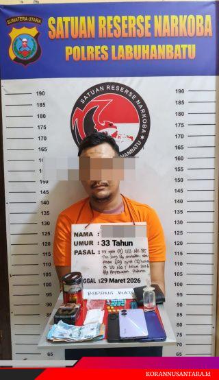 Polres Labuhanbatu Amankan Seorang Pria Bawa Narkotika