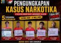 Operasi Dua Hari, Polres Labusel Amankan Lima Tersangka Kasus Narkoba