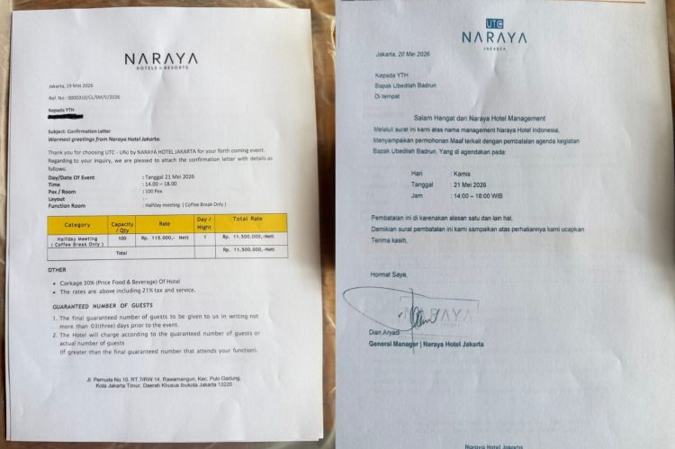 Pembatalan Sepihak Hotel Naraya Acara Peringatan 28 Tahun Reformasi Dinilai Bentuk Pembungkaman Demokrasi