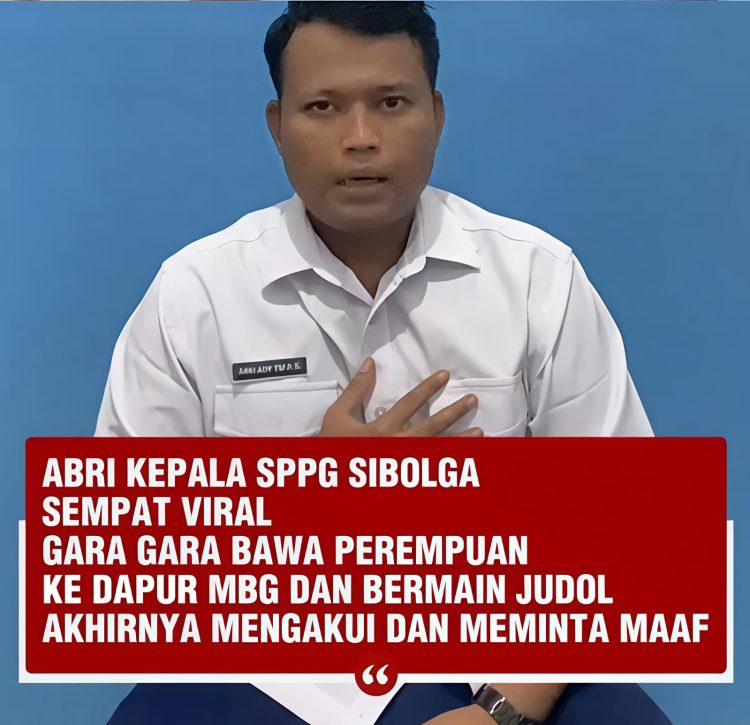 Abri Kepala SPPG Sibolga Akui Vidio Viral Bawa Perempuan Ke Dapur MBG dan Bermain Judol Minta Maaf