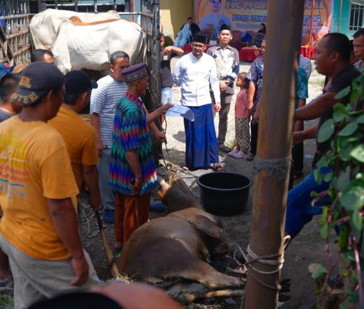 Bupati Labusel Saksikan Kurban Sapi Prabowo Idul Adha 2026 di Masjid Nur Hidayah