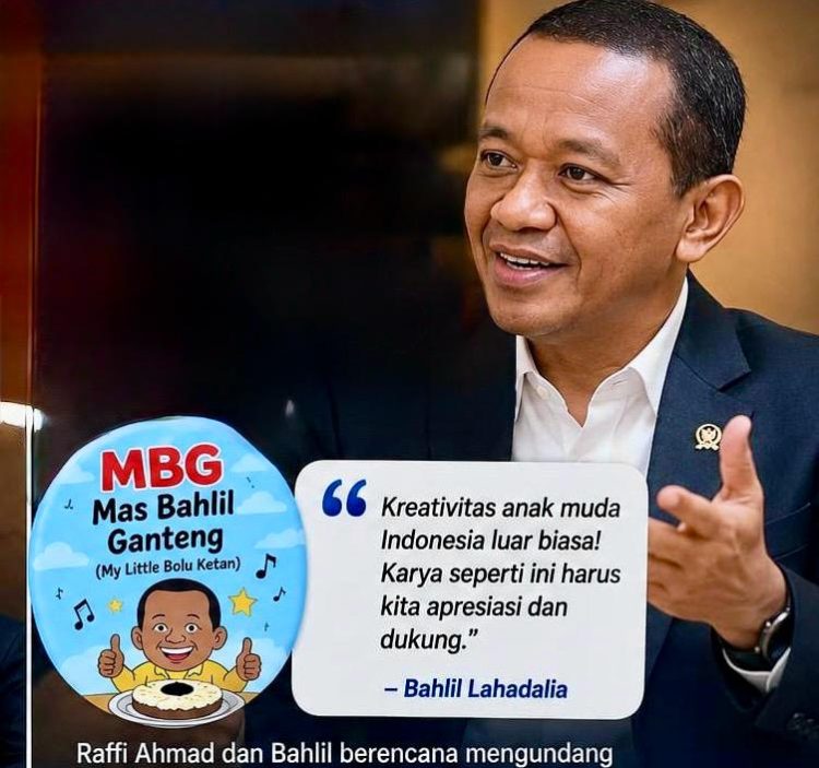 Viral! Ketum Golkar Bahlil Undang Pencipta Lagu “MBG Mas Bahlil Ganteng”