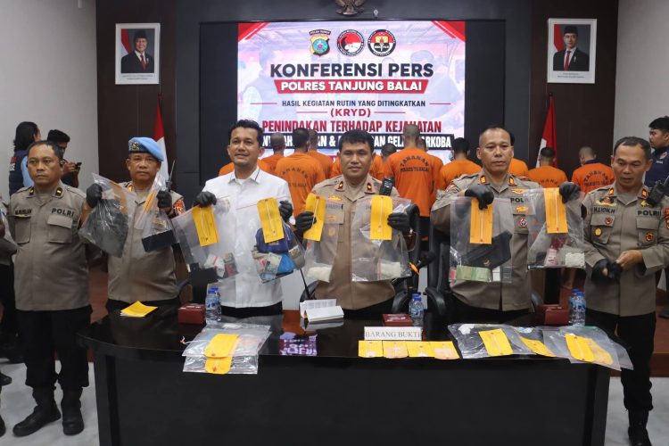 Gelar Konferensi Pers Tangkapan Narkoba Hasil KRYD, Polres Tanjungbalai di Apresiasi
