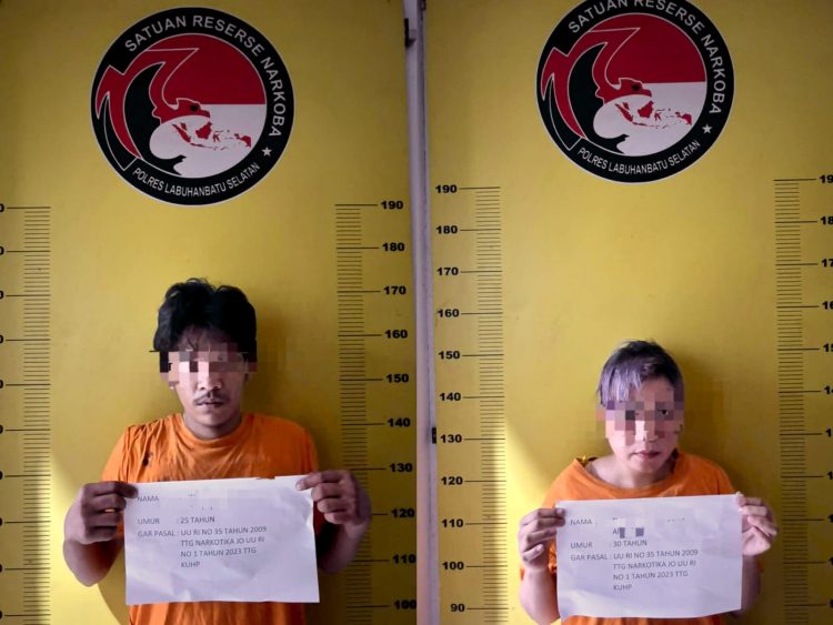 Satresnarkoba Polres Labusel Ringkus Dua Terduga Pengedar Sabu di Torgamba