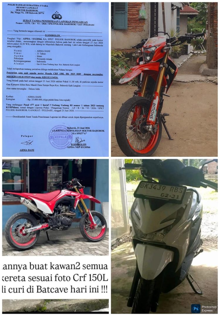 Kasus Curanmor Berulang di Bahorok, Publik Desak Kapolri dan Kapolda Sumut Evaluasi Kapolsek Bahorok