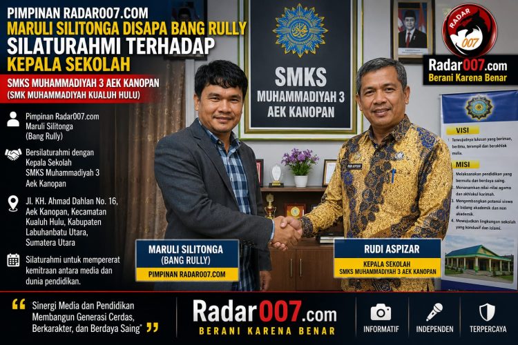 Silaturahmi Bang Rully dan Kepala SMKS Muhammadiyah 3 Aek Kanopan, Bangun Kolaborasi Media dan Pendidikan