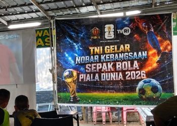 Dandim 0209/Labuhanbatu Nobar Piala Dunia 2026 Argentina VS Swiss Bersama Masyarakat Rantauprapat