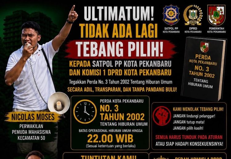 Ultimatum Pemuda dan Mahasiswa Minta Satpol PP Tegakkan Perda Hiburan Umum Tanpa Tebang Pilih