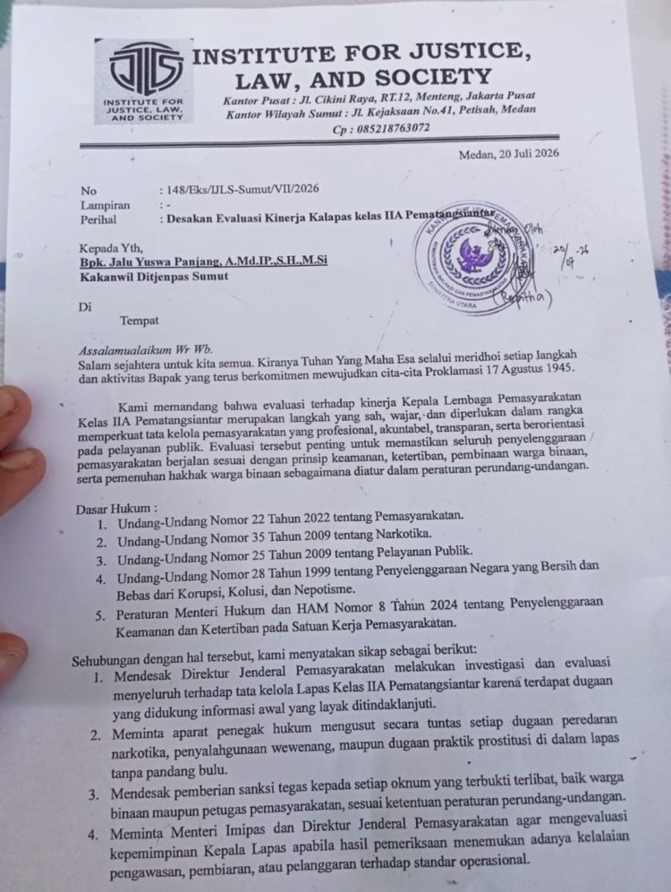IJLS Desak Evaluasi Kinerja Kalapas Kelas IIA Pematangsiantar