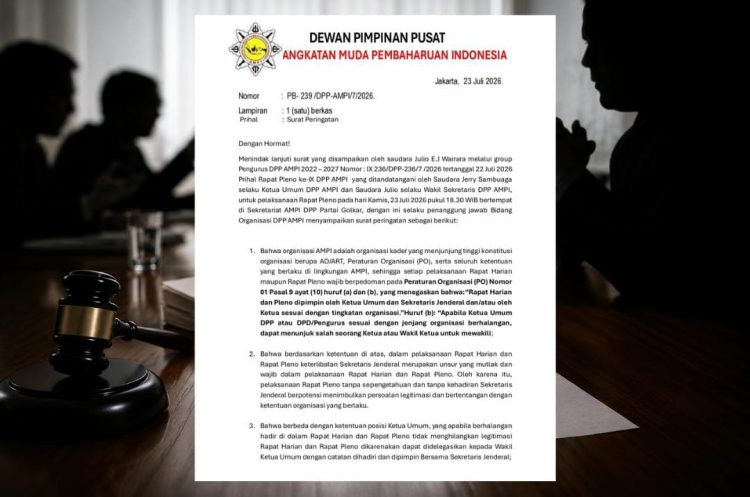 Leriadi: Produk Rapat Pleno IX DPP AMPI Cacat Hukum Organisasi dan Tidak Memiliki Legitimasi