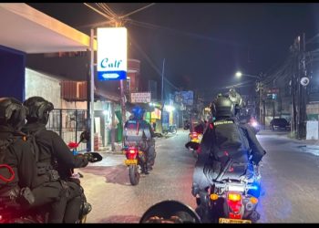 Patroli Rayonisasi Brimob Batalyon D Pelopor Pastikan Wilayah Kabupaten Bekasi Aman dari Tawuran dan Balap Liar