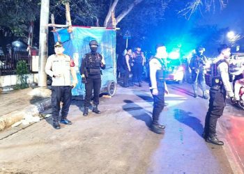 Patroli Malam Brimob Batalyon B Pelopor Patroli Malam Sasar Titik Rawan di Jakarta Utara