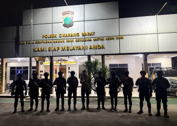 Patroli Brimob Batalyon D Pelopor Jaga Kamtibmas di Wilayah Kabupaten Bekasi