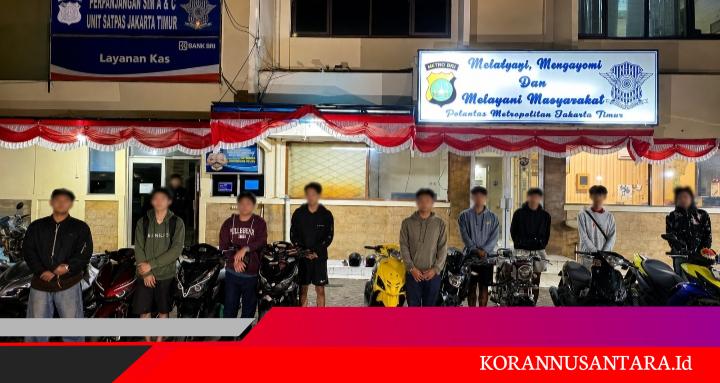 Brimob Polda Metro Jaya Bubarkan Balap Liar, 9 Motor Diamankan di Jakarta Timur