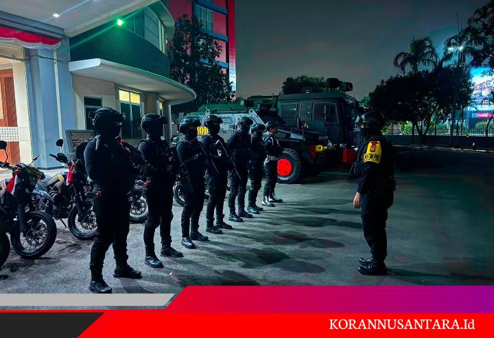 Brimob Polda Metro Jaya Patroli Sejumlah Wilayah Kabupaten Bekasi, Cegah Kriminalitas