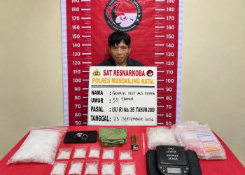 Polsek Lingga Bayu Amankan Pria Diduga Edarkan Sabu 107,58 Gram di Simpang Durian