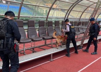 Jelang Adhyaksa FC Vs PSMS, Brimob Polda Metro Jaya Sterilisasi Stadion Patriot Bekasi