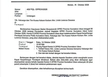 DPRD Sumut Undang Keluarga dan Kuasa Hukum Linda Lorenza Gowasa Gelar RDP Dengan Polda Sumut