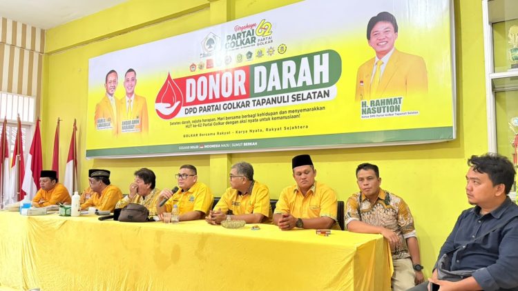 HUT ke-62 Golkar Tapsel Berbagi di Panti Jompo hingga Donor Darah